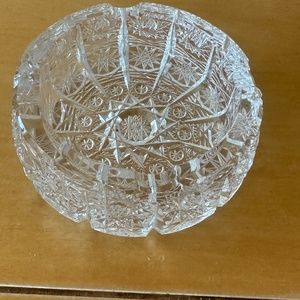 Vintage 1980's Crystal Cut Czech Ashtray